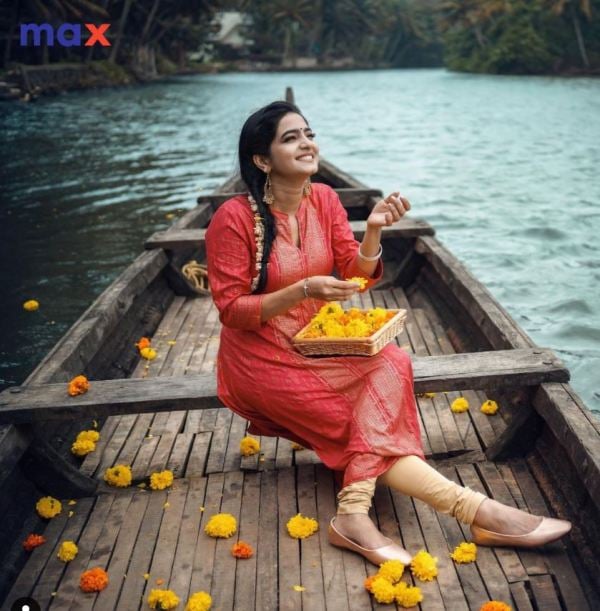 Anjana Shajan while endorsing a commercial brand 'Max'