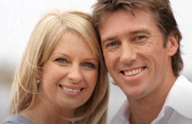 Glenn Mcgrath with his first wife