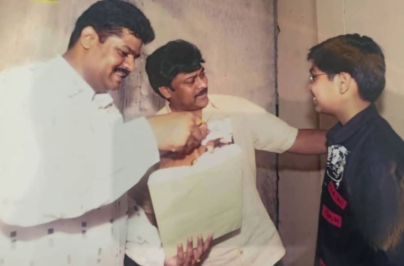 Maanas was being congratulated by the famous south Indian actor Chiranjeevi for securing highest marks in academics