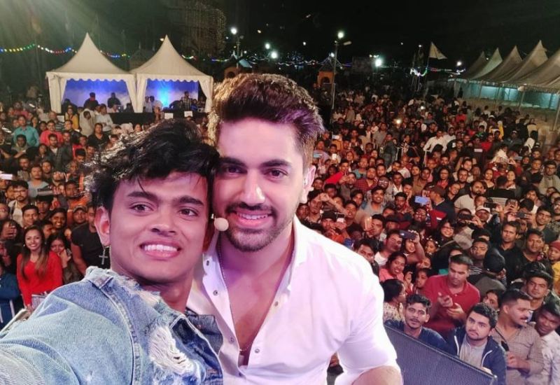 Sanket Gaonkar while performing dance stage show in Mauritius