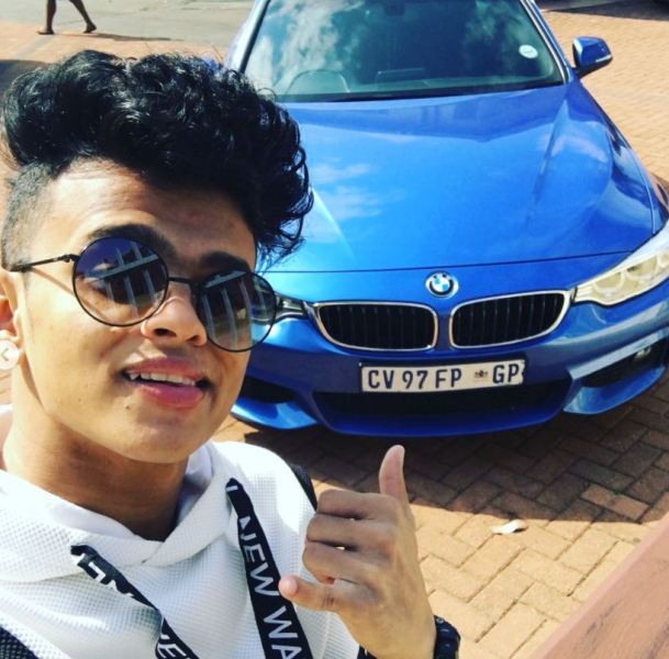 Sanket Gaonkar with his BMW