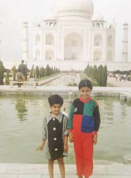 Shivjyoti with her brother in childhood
