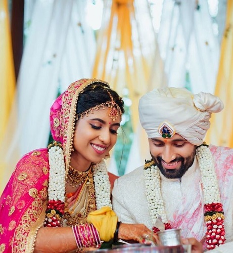 Shreyas Gopal and Nikitha Shiv's marriage photo