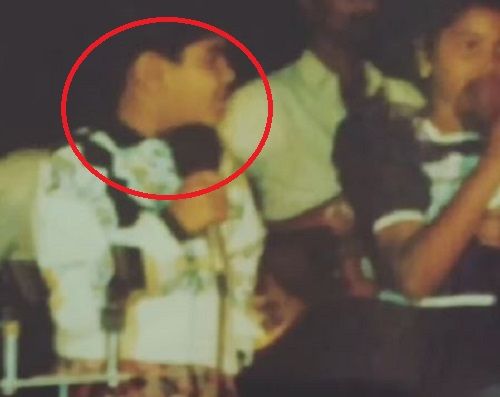 Sreerama Chandra while performing on stage in childhood