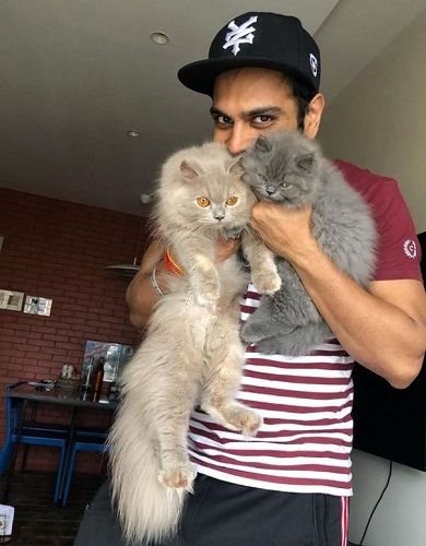 Sreerama Chandra with his pet cats