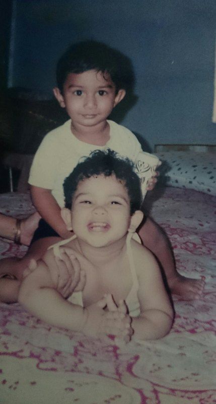 Suraj Nambiar's childhood picture with his brother (Top)