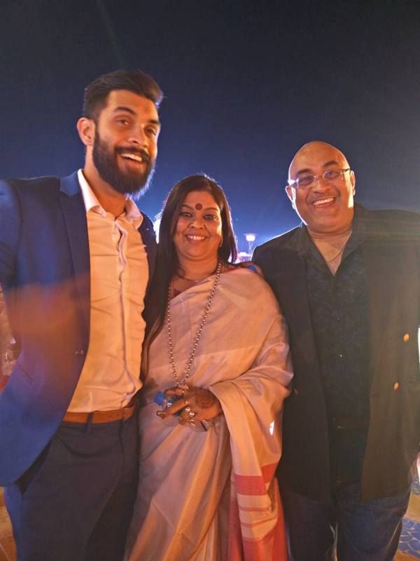 Suraj Nambiar's with his parents