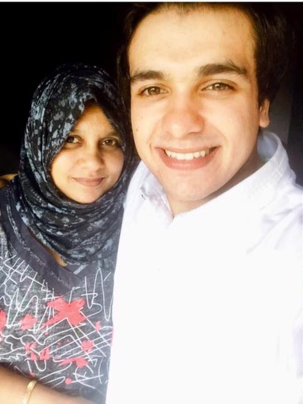 Zamroodh with his mother