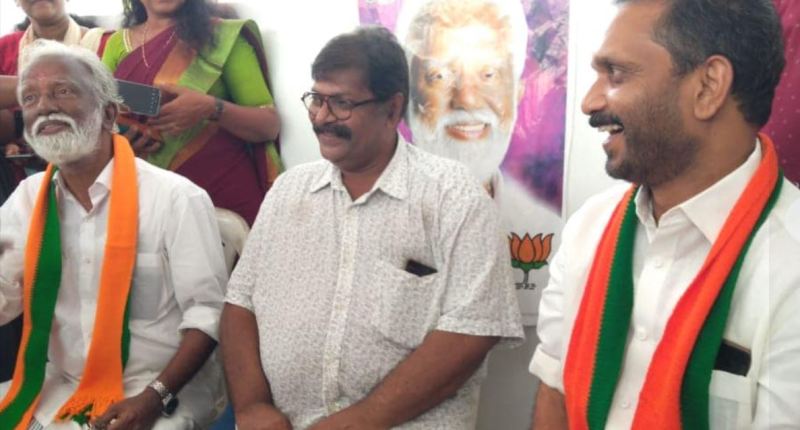 Ali Akbar interacting in a media conference while joining the BJP