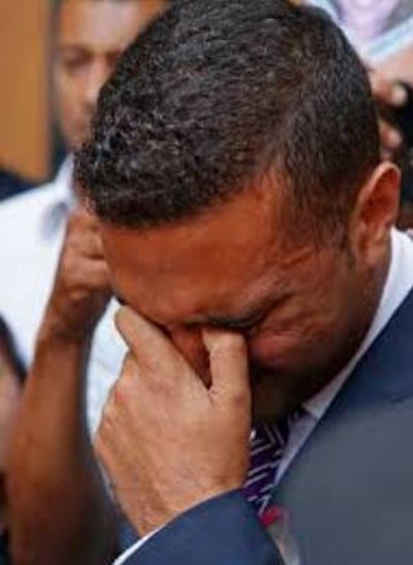 Anish Hindocha while crying outside the Capetown court