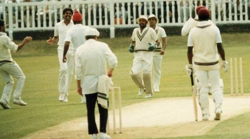 Balwinder Sandhu after getting the wicket of Gordon Greenidge in the 1983 World Cup final