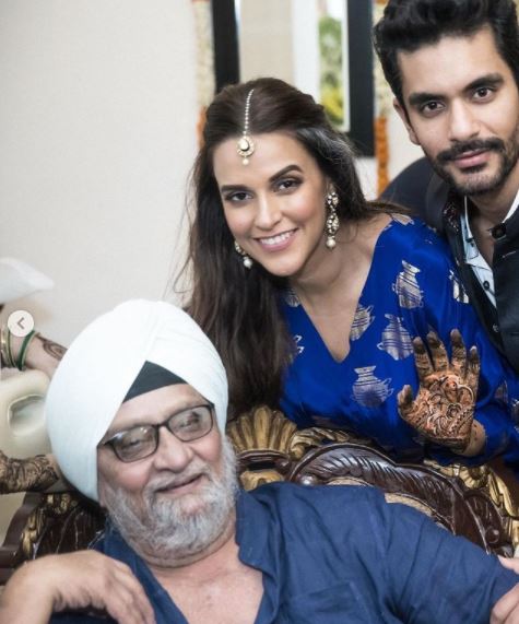 Bishan Singh Bedi with his son and daughter-in-law