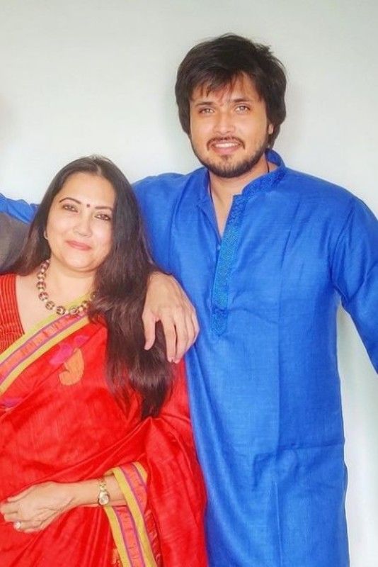 Chirag with his mother