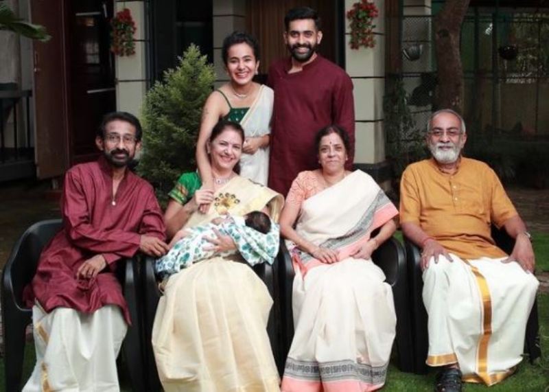 Kavya Ajit with her family
