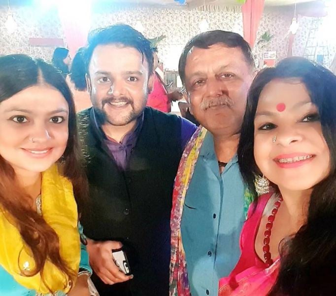 Malini Awasthi with her family members