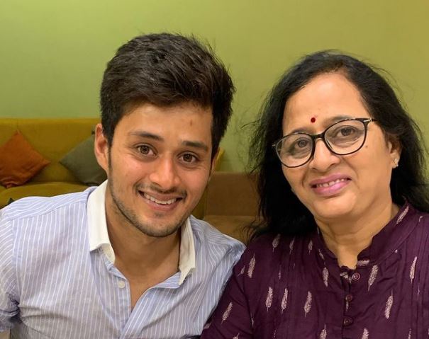 Priyank Panchal with his mother