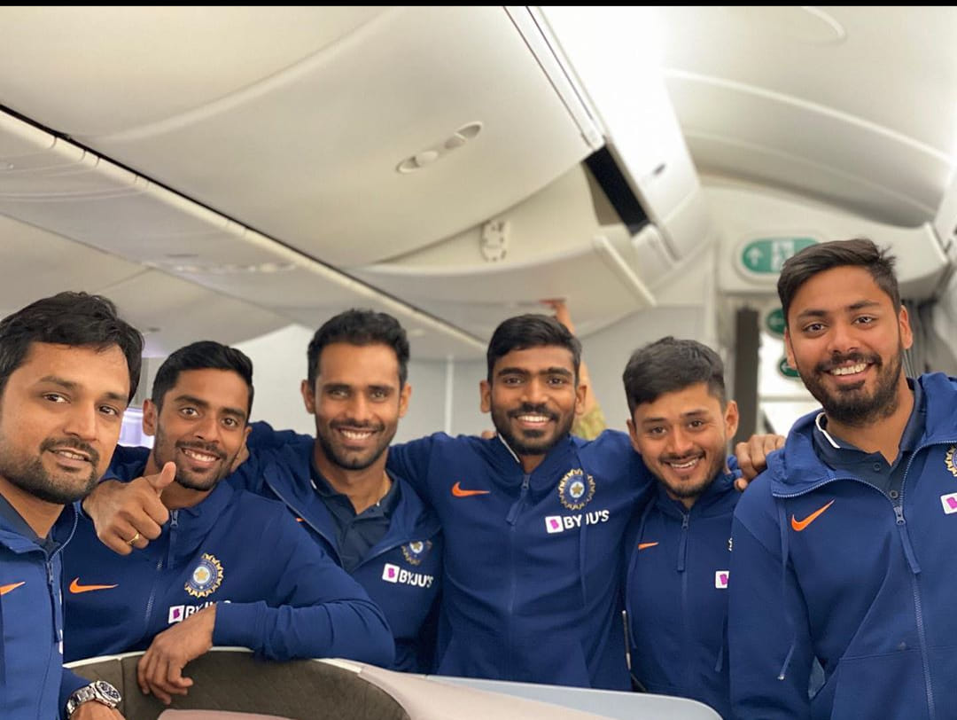 Priyank Panchal with his team for India A tour of New Zealand in 2020