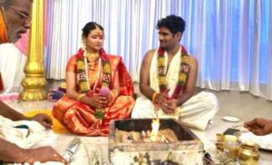 R Badree and Urmila Mahanta on their wedding day