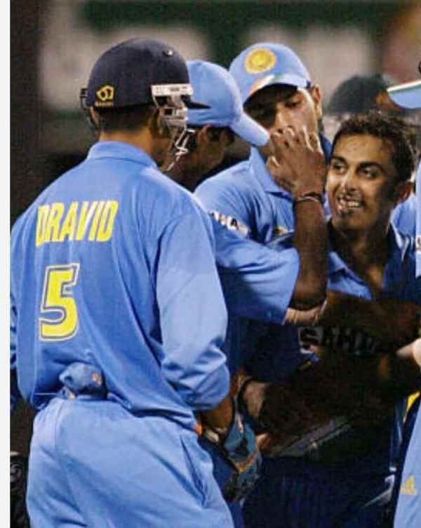 Rohan Gavaskar after taking a wicket of Andrew Symonds in 2004 against Australia
