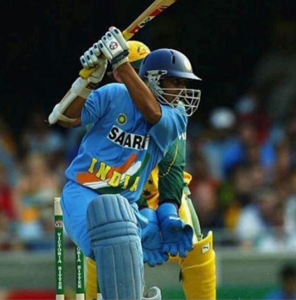 Rohan Gavaskar hitting a shot