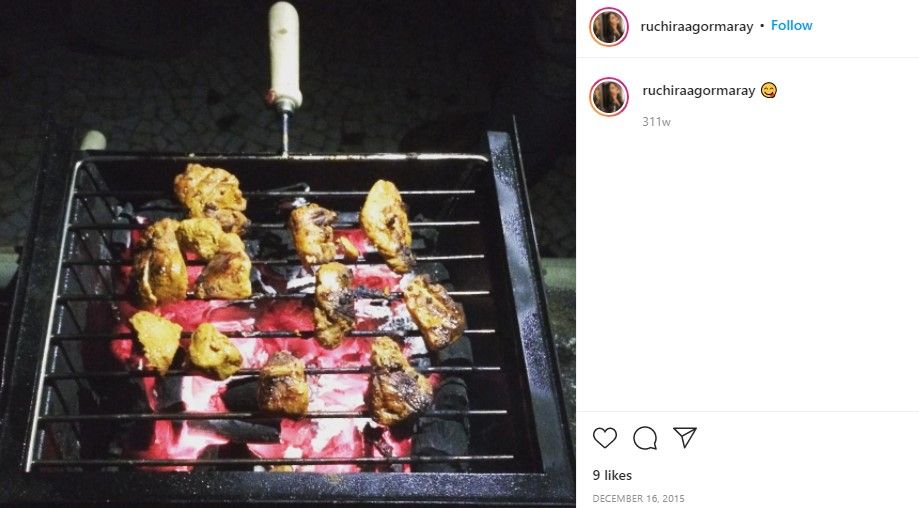 Ruchiraa`s Instagram post about her eating habits