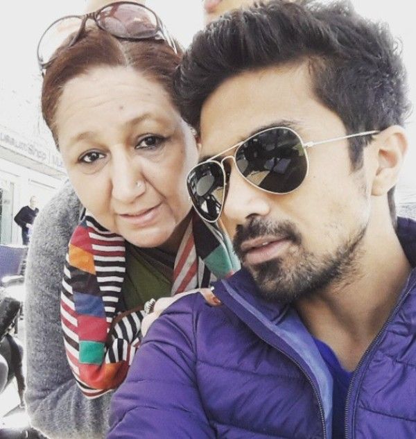 Saqib with his mother