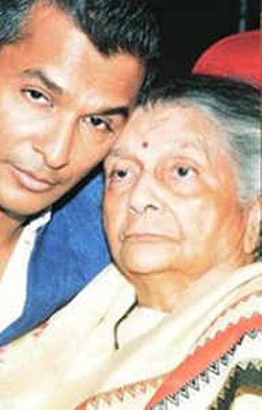 Vikram with his mother