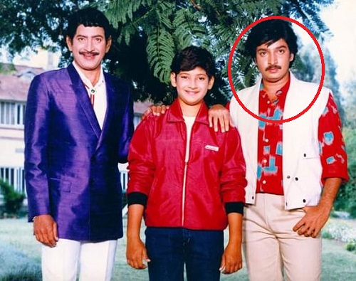 An old picture of Ramesh Babu with his father and brother Mahesh Babu