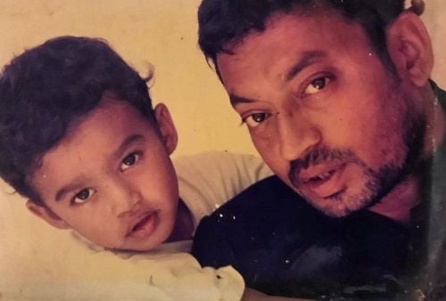 Babil Khan's childhood picture with his father, Irrfan Khan