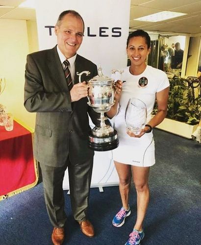 Captain Harpreet Chandi receiving the Army Tennis Champs Award