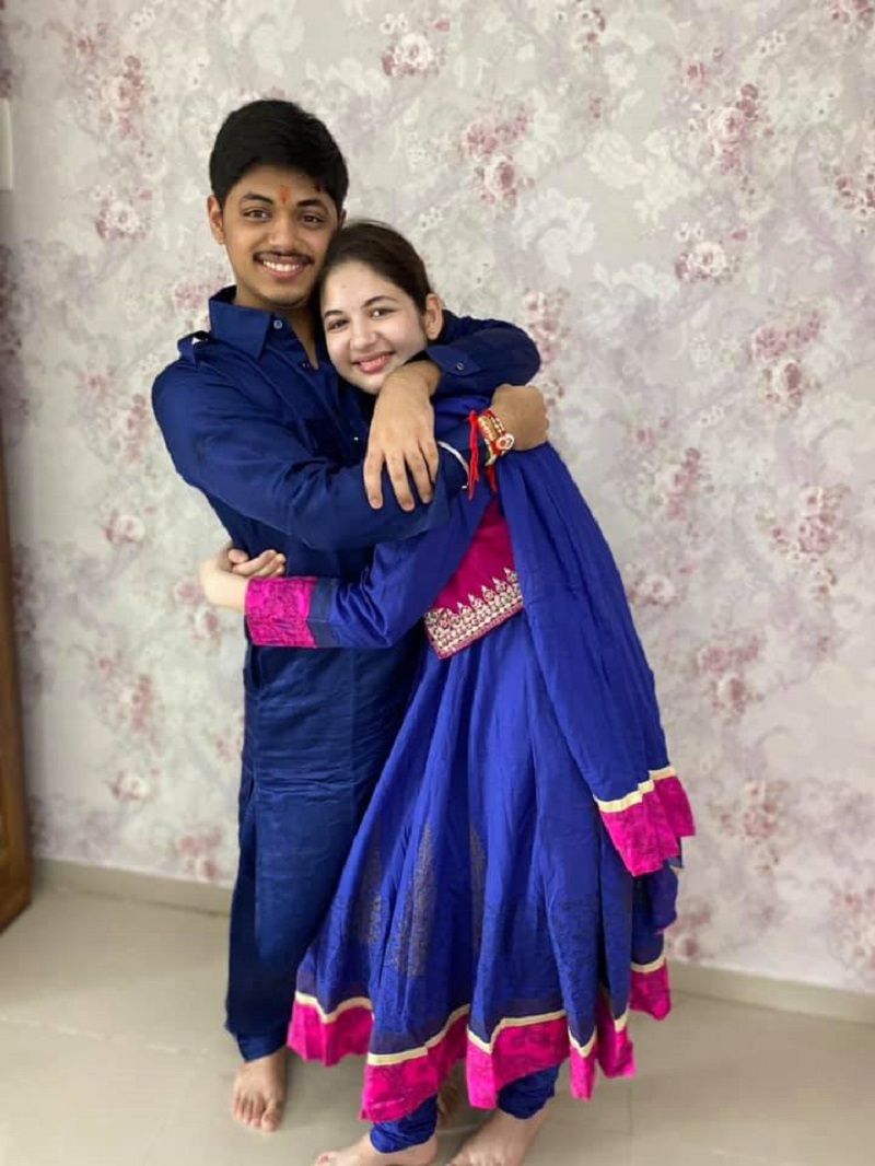 Harshaali Malhotra with her brother