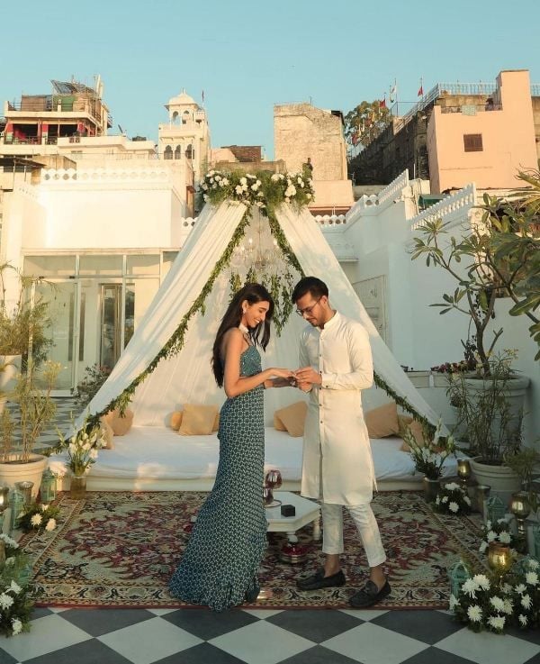 Juhi Godambe and Siddharth Jain's engagement pic