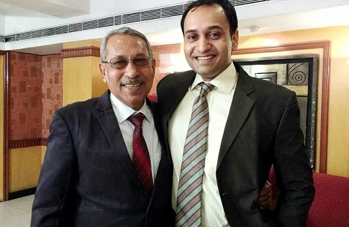 Kaushik Mukherjee with his father