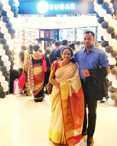Kaushik Mukherjee with his mother