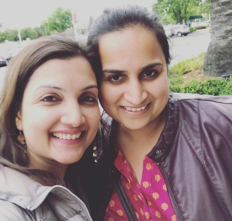 Madhuri Jain with her sister
