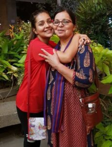 Mansi with her mother