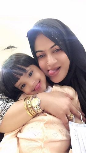 Raima Islam Shimu with her daughter