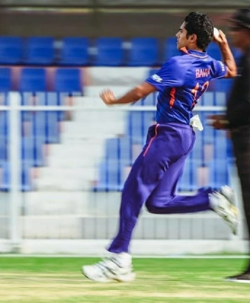 Raj while bowling in a match