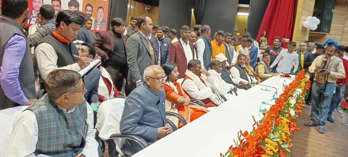 Sanghmitra Maurya during a meeting of the members of BJP
