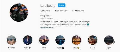 Suraj Beera's Instagram account