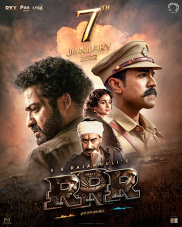 The poster of the Telugu film RRR