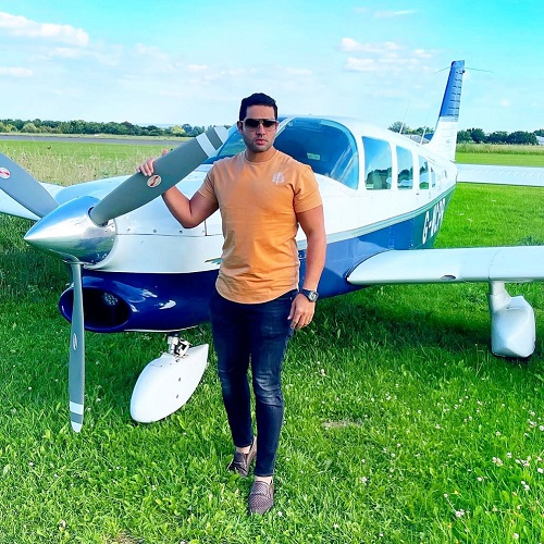 Tony Beig with his private plane