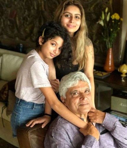 A collage of Akira Akhtar with her grandparents