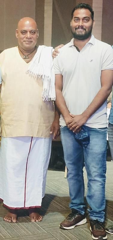 Ajay Ghosh with his son Bhagath Singh