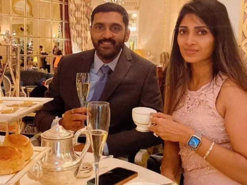 Ajay with his wife enjoying wine