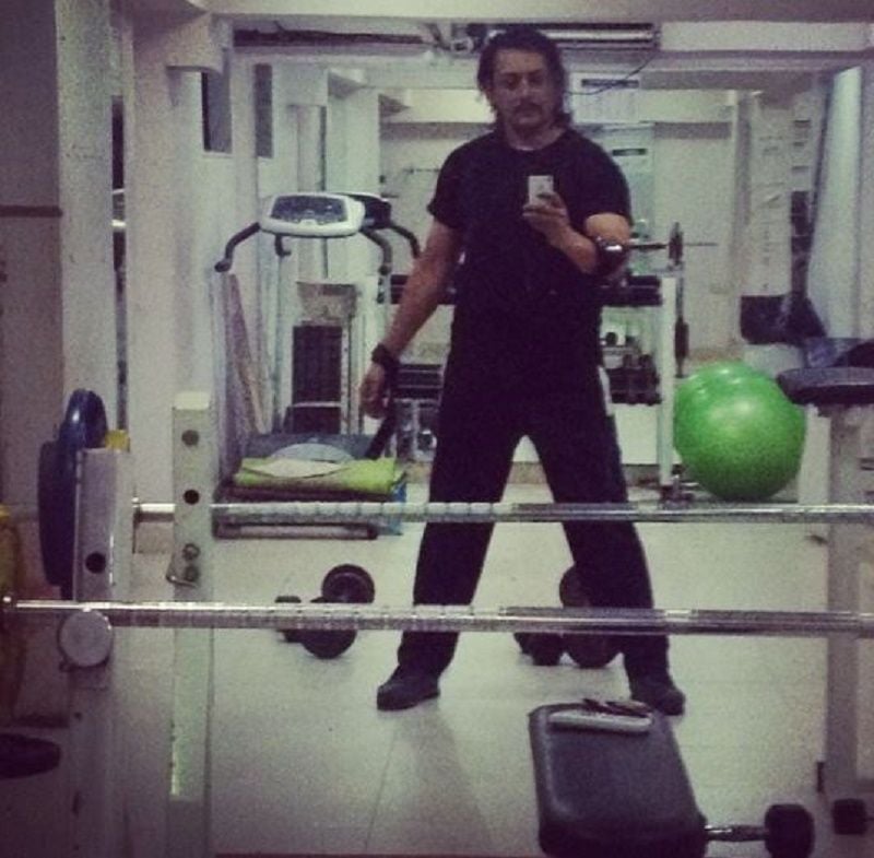 Amitabh Dayal working out at the gym