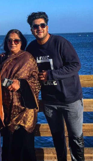 Bappa Lahiri with his mother