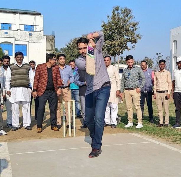 Jayant Chaudhary while playing cricket