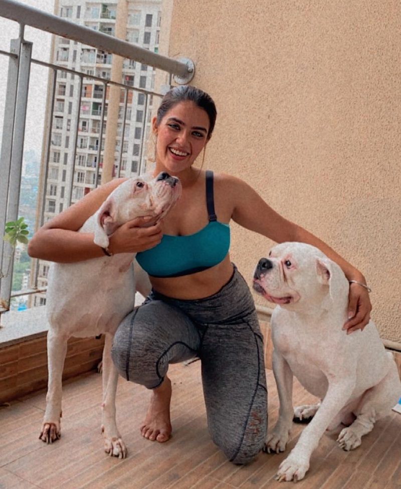 Kavya Thapar with her dogs