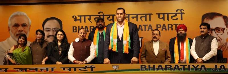 Khali after joining the BJP in February 2022